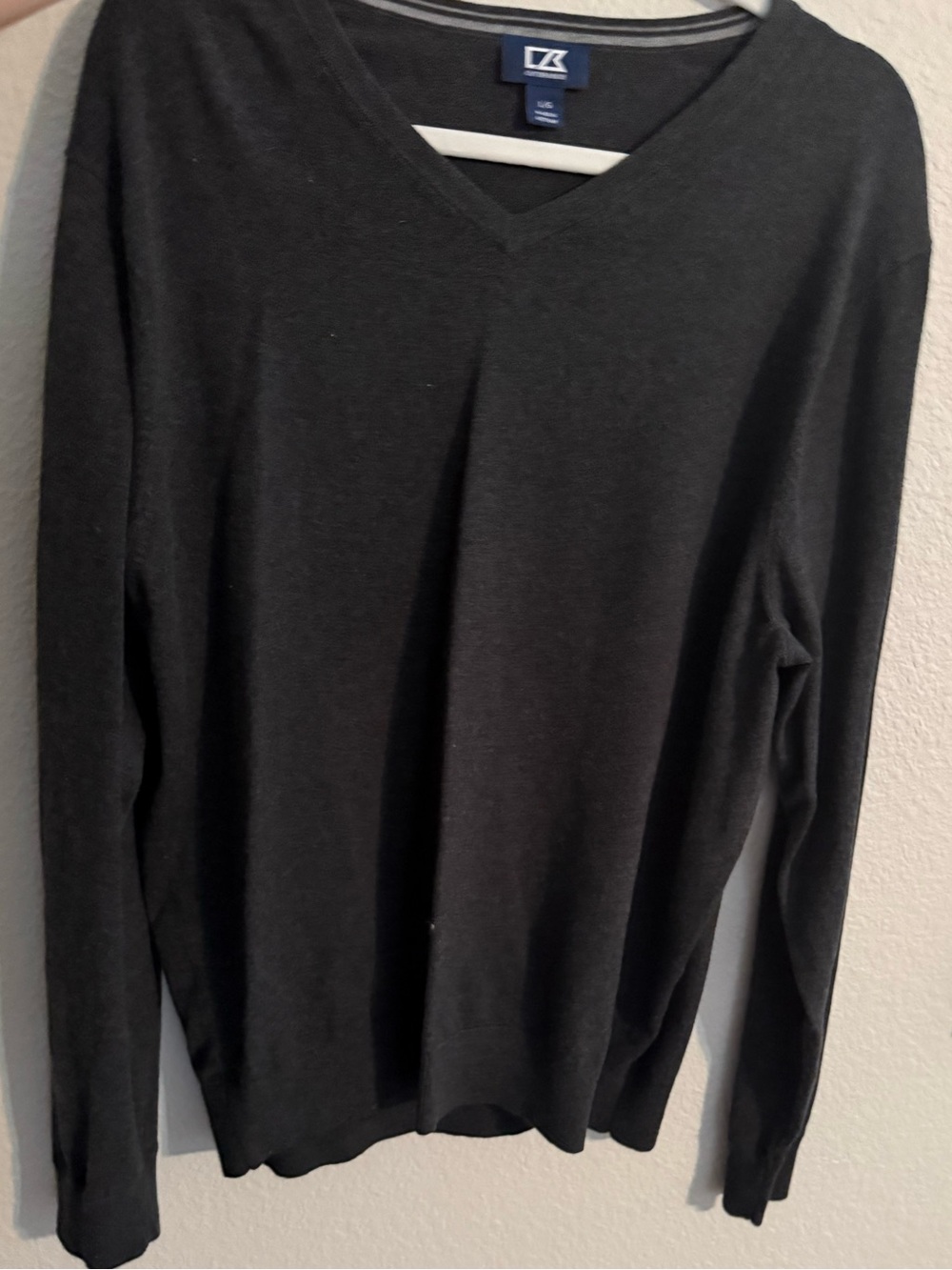 Cutter & Buck Men's Charcoal V-Neck Sweater